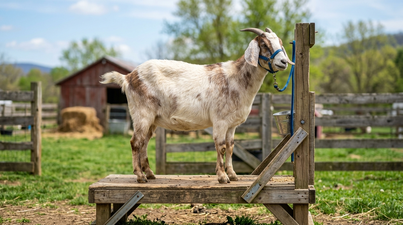 How to Train a Goat to Step Onto a Stand Calmly and Confidently