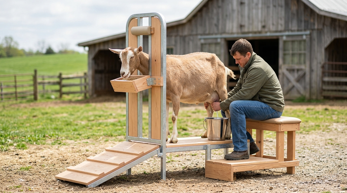 How a Goat Milking Stand Saves Your Back and Time