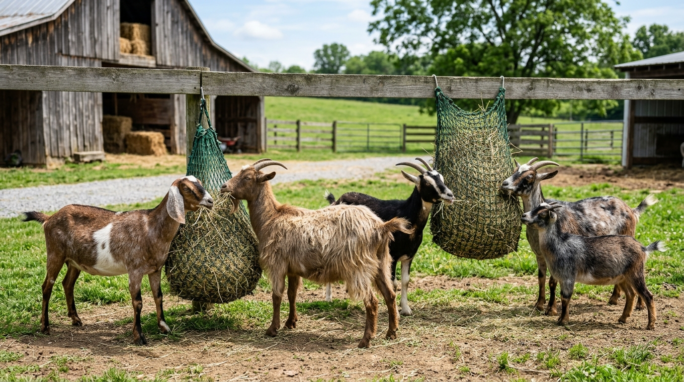 Slow Feeding Hay Nets Explained for Goat Owners' Benefits