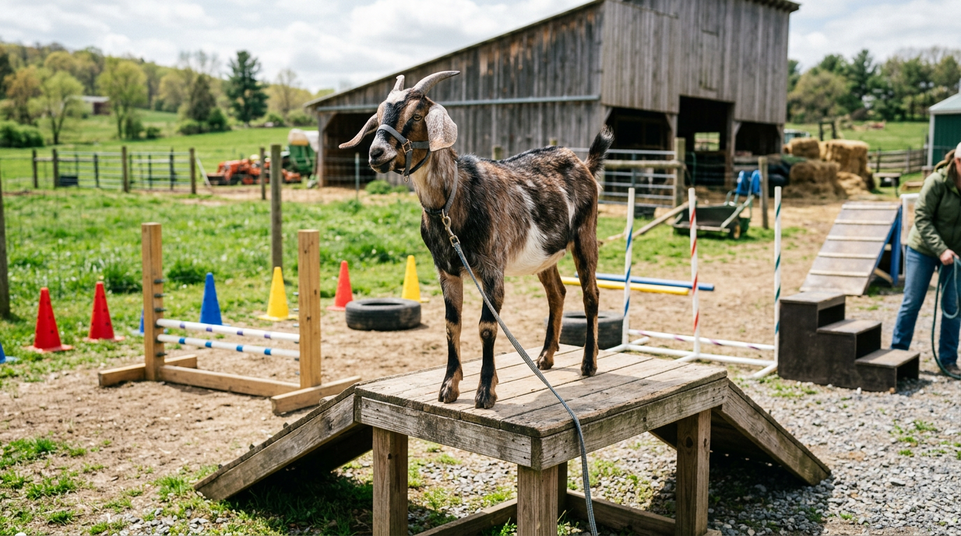 How to Train a Goat to Step Onto a Stand Calmly and Confidently