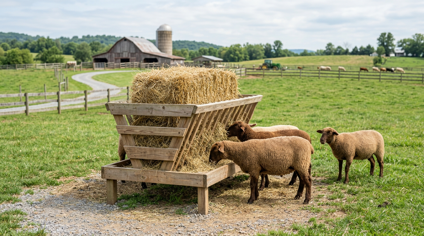 Feeding Hay to Goats and Sheep From One Setup Made Easy